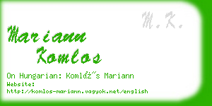 mariann komlos business card